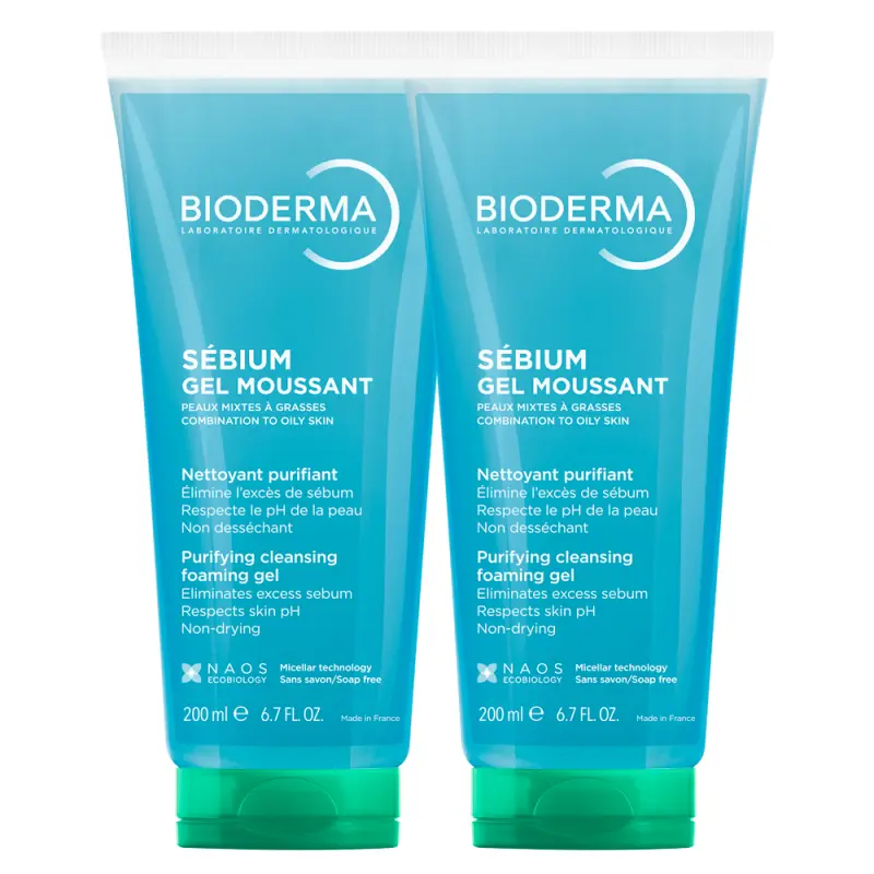 Sébium Gel Moussant jemný čistiaci gél na zmiešanú a mastnú pokožku DUOPACK 2x200 ml