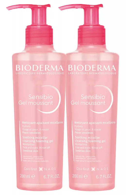 Sensibio Gel Moussant jemný upokojujúci odličovač pre citlivú pleť DUOPACK 2x200 ml