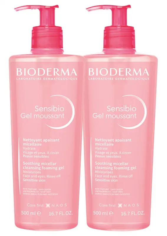 Sensibio Gel Moussant jemný upokojujúci odličovač pre citlivú pleť DUOPACK 2x500 ml