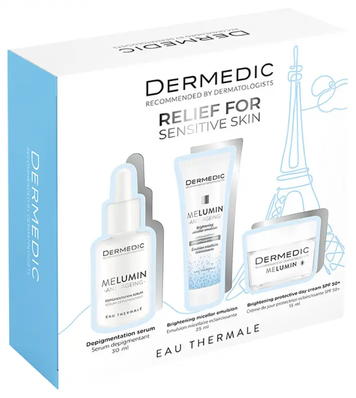 DERMEDIC Melumin Balík starostlivosti o tvár proti pigmentácii (30+15+25 ml)