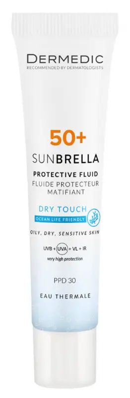 DERMEDIC Sunbrella DRY TOUCH Opaľovací fluid s MATT efektom SPF 50+ a PPD 30 (40 ml) DERMEDIC Sunbrella DRY TOUCH Opaľovací fluid s MATT efektom SPF 50+ a PPD 30 (40 ml)