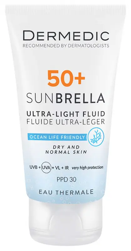 DERMEDIC Sunbrella Ultra-Light Opaľovací fluid pre suchú a normálnu pleť SPF50+ (40 ml) DERMEDIC Sunbrella Ultra-Light Opaľovací fluid pre suchú a normálnu pleť SPF50+ (40 ml)