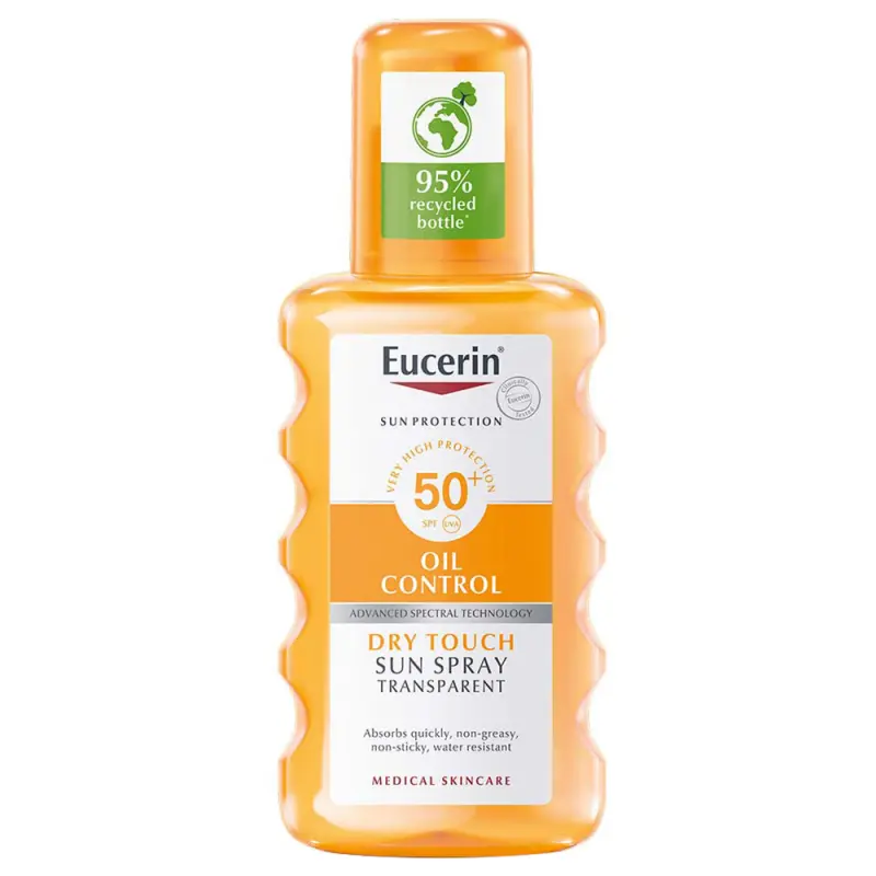 EUCERIN Transparentný sprej na opaľovanie Dry Touch Oil Control SPF 50+ (200 ml)