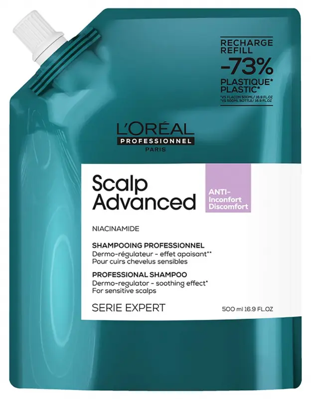 L'ORÉAL PROFESSIONNEL Scalp Advanced Anti-Discomfort Dermo regulator šampón náplň 500 ml L'ORÉAL PROFESSIONNEL Scalp Advanced Anti-Discomfort Dermo regulator šampón náplň 500 ml