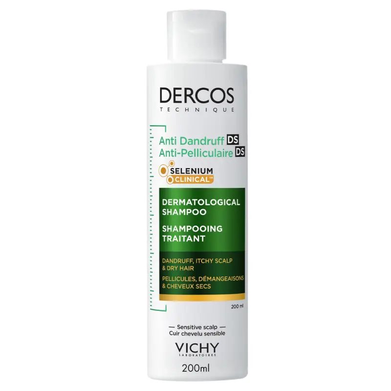 VICHY Dercos Šampón Proti Lupinám Na Suché Vlasy 200 ml