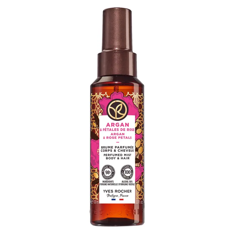 YVES ROCHER Bain De Nature Parfumovany sprej na telo a vlasy Argan & bio ruža z Maroka 100 ml