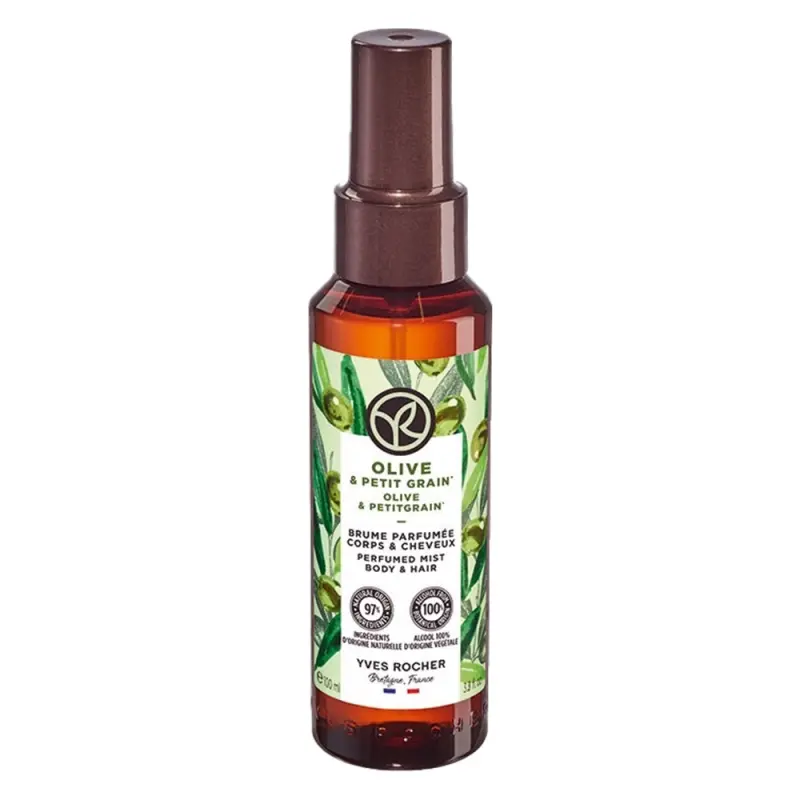 YVES ROCHER Bain De Nature Parfumovany sprej na telo a vlasy Oliva & petit grain 100 ml