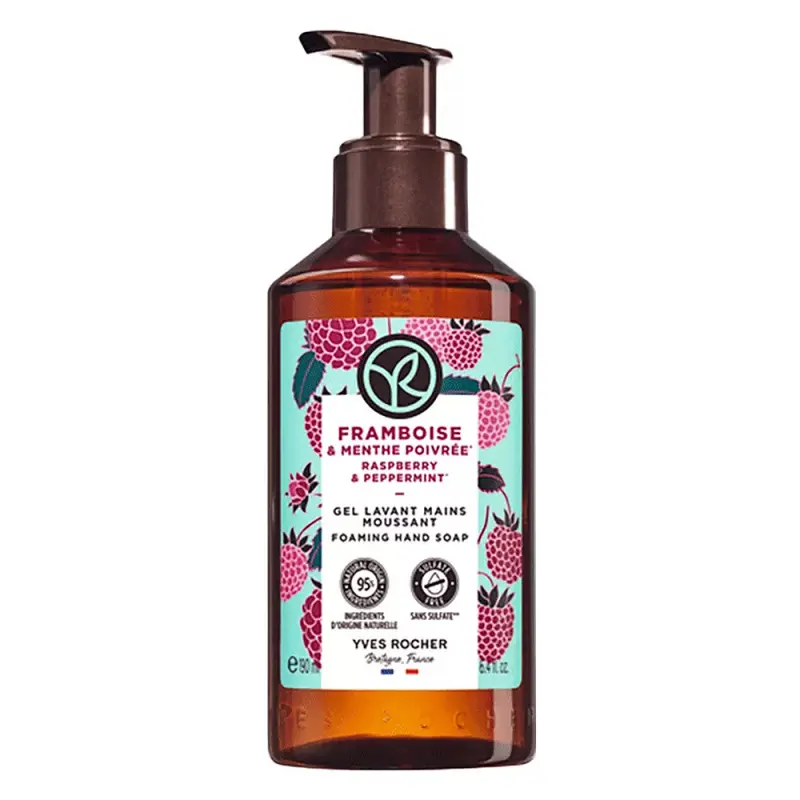 YVES ROCHER Bain De Nature Tekuté mydlo na ruky Malina & Máta 190 ml YVES ROCHER Bain De Nature Tekuté mydlo na ruky Malina & Máta 190 ml