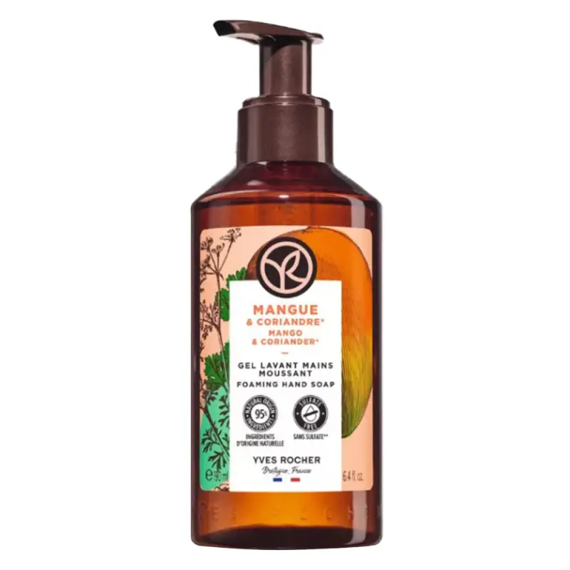 YVES ROCHER Bain De Nature Tekuté mydlo na ruky Mango & koriander 190 ml YVES ROCHER Bain De Nature Tekuté mydlo na ruky Mango & koriander 190 ml